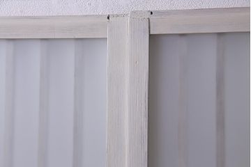 アンティーク家具　昭和初期　すりガラス　ナチュラルインテリアにぴったりなペイントガラス戸2枚セット(引き戸、建具)(R-037671)
