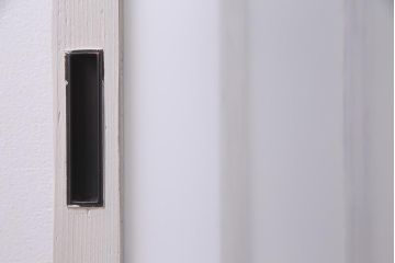 アンティーク家具　昭和初期　すりガラス　ナチュラルインテリアにぴったりなペイントガラス戸2枚セット(引き戸、建具)(R-037671)