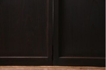 アンティーク家具　昭和初期　シックなインテリアと相性の良いガラス戸2枚セット(引き戸、建具)(R-037672)