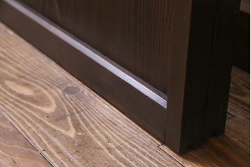 アンティーク家具　昭和初期　シックなインテリアと相性の良いガラス戸2枚セット(引き戸、建具)(R-037672)