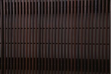 アンティーク建具　裏障子枠付き　当店オリジナルガラス　市松模様がモダンな格子戸2枚セット(建具、引き戸、ガラス帯戸)(R-037673)