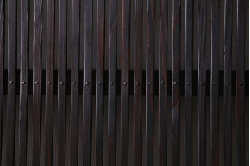 アンティーク建具　当店オリジナルガラス　レトロシックな格子戸2枚セット(建具、引き戸、ガラス帯戸)(R-037674)