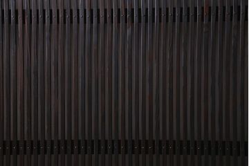 アンティーク建具　当店オリジナルガラス　レトロシックな格子戸2枚セット(建具、引き戸、ガラス帯戸)(R-037674)