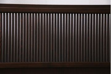 アンティーク建具　当店オリジナルガラス　レトロシックな格子戸2枚セット(建具、引き戸、ガラス帯戸)(R-037674)