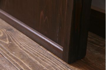 アンティーク建具　当店オリジナルガラス　レトロシックな格子戸2枚セット(建具、引き戸、ガラス帯戸)(R-037674)