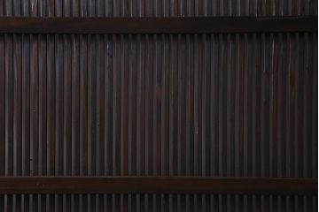 アンティーク建具　当店オリジナルガラス　レトロシックな格子戸2枚セット(建具、引き戸、ガラス帯戸)(R-037674)