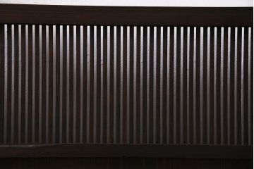 アンティーク建具　当店オリジナルガラス　レトロシックな格子戸2枚セット(建具、引き戸、ガラス帯戸)(R-037674)