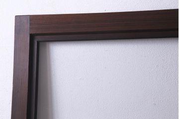 アンティーク建具　大正昭和初期　上品なデザインがシックなガラス戸2枚セット(建具、引き戸)(R-037675)