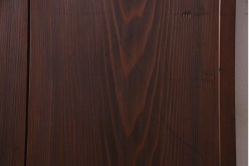 アンティーク建具　昭和初期　当店オリジナルガラス入り　趣溢れる和レトロな木製扉(ガラス扉、ドア)(R-037677)