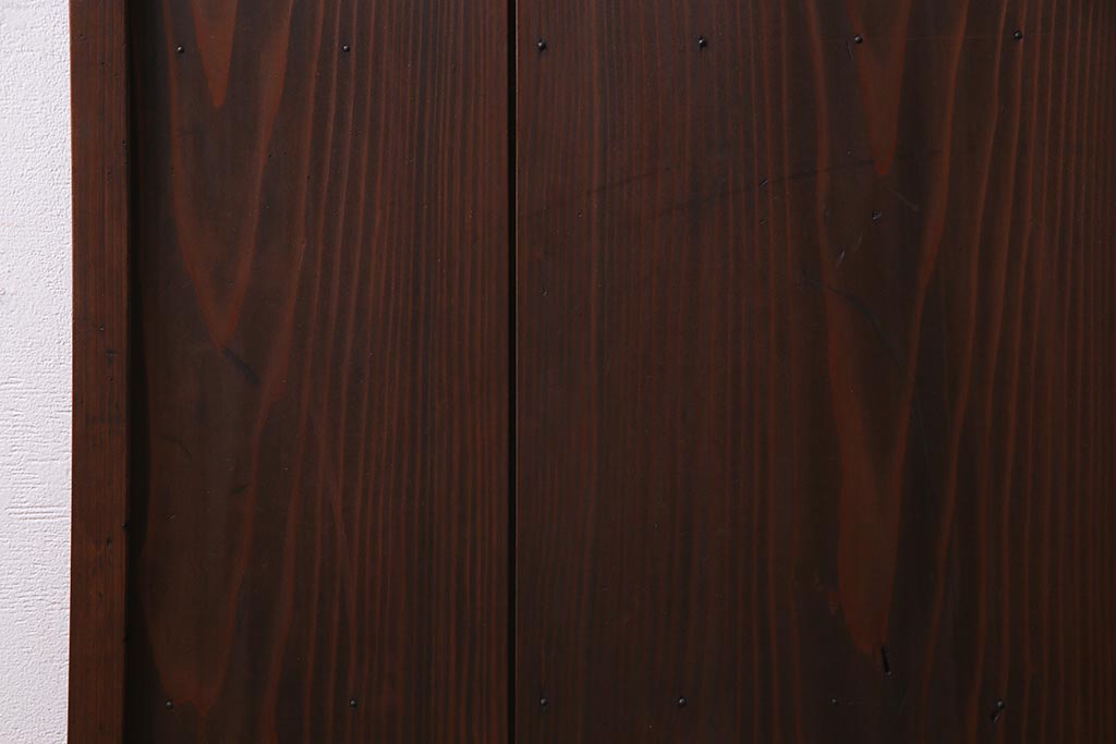 アンティーク建具　昭和初期　当店オリジナルガラス入り　趣溢れる和レトロな木製扉(ガラス扉、ドア)(R-037677)