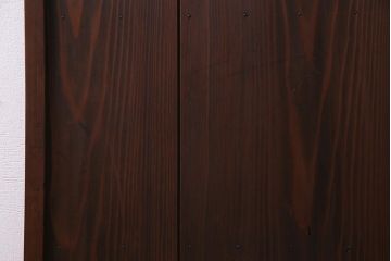 アンティーク建具　昭和初期　当店オリジナルガラス入り　趣溢れる和レトロな木製扉(ガラス扉、ドア)(R-037677)