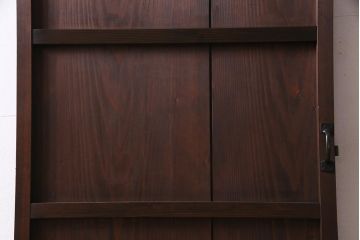 アンティーク建具　昭和初期　当店オリジナルガラス入り　趣溢れる和レトロな木製扉(ガラス扉、ドア)(R-037677)