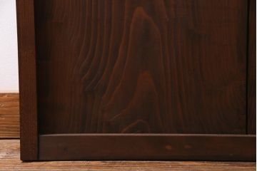 アンティーク建具　昭和初期　当店オリジナルガラス入り　趣溢れる和レトロな木製扉(ガラス扉、ドア)(R-037677)