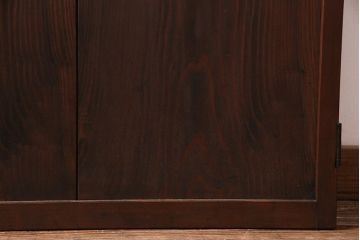 アンティーク建具　昭和初期　当店オリジナルガラス入り　趣溢れる和レトロな木製扉(ガラス扉、ドア)(R-037677)