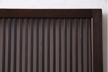 アンティーク建具　当店オリジナルガラス　色ガラスがアクセントの大正ロマンに合う格子戸2枚セット(ガラス帯戸、引き戸、建具)(R-037678)