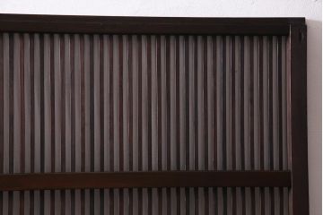 アンティーク建具　当店オリジナルガラス　色ガラスがアクセントの大正ロマンに合う格子戸2枚セット(ガラス帯戸、引き戸、建具)(R-037678)