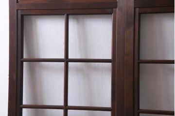 アンティーク建具　高級品　シックな空間にぴったりな上手物のガラス戸2枚セット(建具、引き戸)(R-037679)
