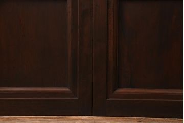 アンティーク建具　高級品　シックな空間にぴったりな上手物のガラス戸2枚セット(建具、引き戸)(R-037679)