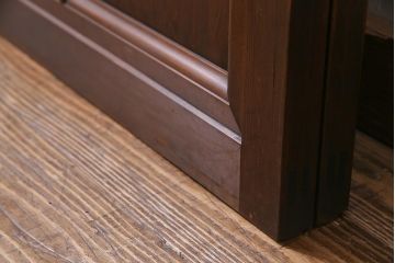 アンティーク建具　高級品　シックな空間にぴったりな上手物のガラス戸2枚セット(建具、引き戸)(R-037679)