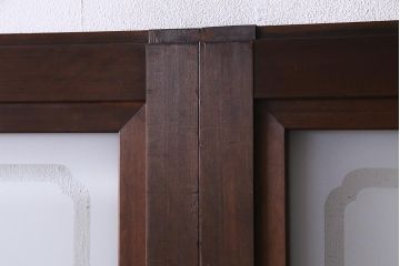 アンティーク建具　高級品　シックな空間にぴったりな上手物のガラス戸2枚セット(建具、引き戸)(R-037679)