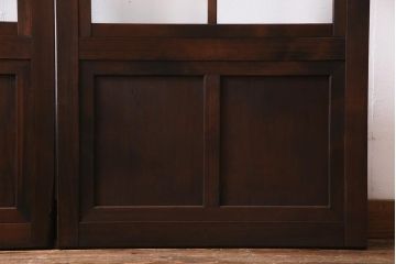 アンティーク建具　高級品　シックな空間にぴったりな上手物のガラス戸2枚セット(建具、引き戸)(R-037679)