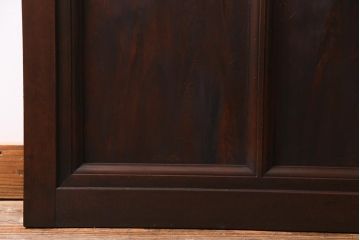 アンティーク建具　当店オリジナルガラス　高級品　シックな空間にぴったりな上手物のガラス戸2枚セット(建具、引き戸)(R-037680)