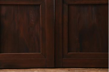 アンティーク建具　当店オリジナルガラス　高級品　シックな空間にぴったりな上手物のガラス戸2枚セット(建具、引き戸)(R-037680)