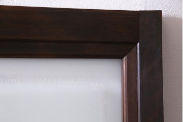 アンティーク建具　当店オリジナルガラス　高級品　シックな空間にぴったりな上手物のガラス戸2枚セット(建具、引き戸)(R-037681)