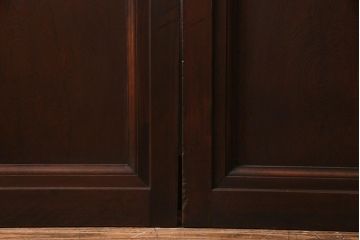 アンティーク建具　当店オリジナルガラス　高級品　シックな空間にぴったりな上手物のガラス戸2枚セット(建具、引き戸)(R-037681)