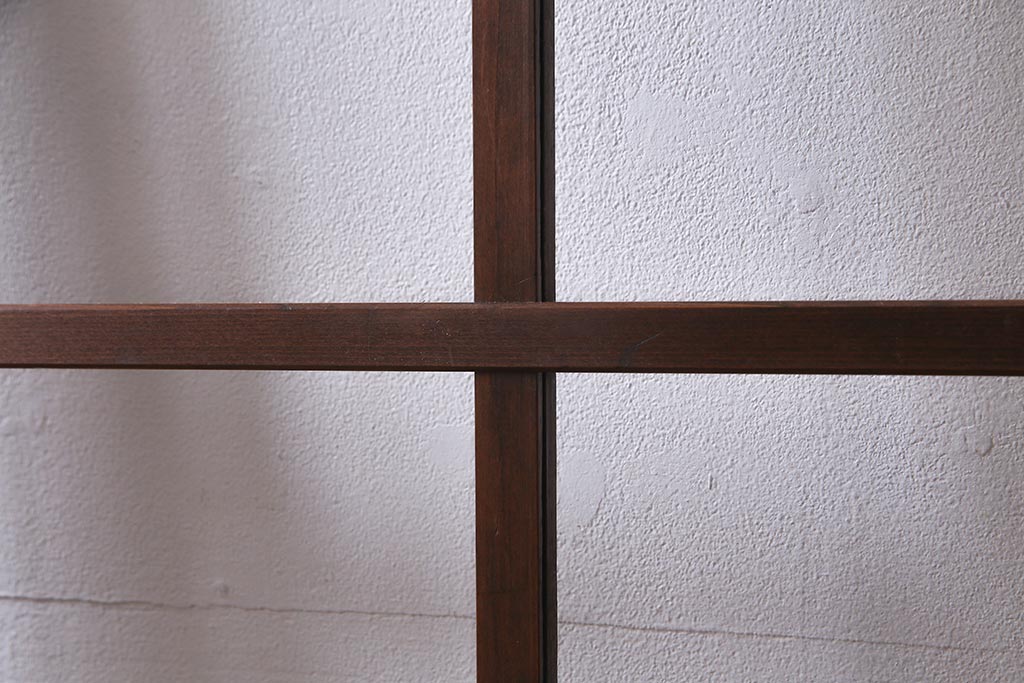 アンティーク建具　当店オリジナルガラス　高級品　シックな空間にぴったりな上手物のガラス戸2枚セット(建具、引き戸)(R-037681)