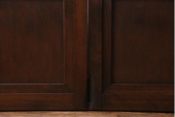 アンティーク建具　当店オリジナルガラス　高級品　シックな空間にぴったりな上手物のガラス戸2枚セット(建具、引き戸)(R-037681)