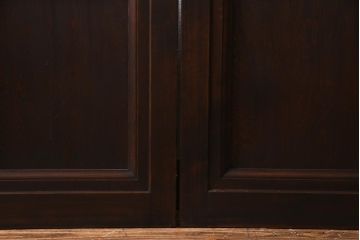 アンティーク建具　当店オリジナルガラス　高級品　シックな空間にぴったりな上手物のガラス戸2枚セット(建具、引き戸)(R-037682)