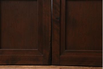 アンティーク建具　当店オリジナルガラス　高級品　シックな空間にぴったりな上手物のガラス戸2枚セット(建具、引き戸)(R-037682)