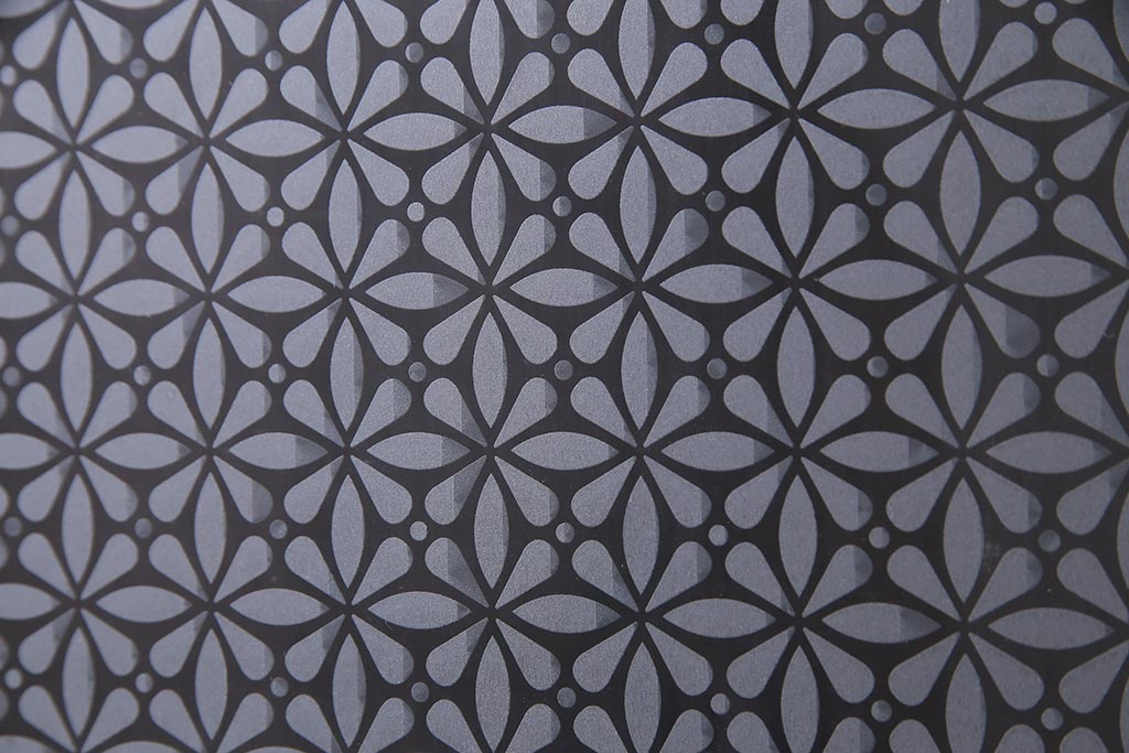 アンティーク建具　当時物色ガラス入り　レトロモダンな引き戸1枚(建具、ガラス戸)(R-037683)