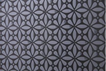 アンティーク建具　当時物色ガラス入り　レトロモダンな引き戸1枚(建具、ガラス戸)(R-037683)