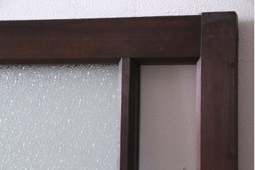 アンティーク建具　当時物色ガラス入り　レトロモダンな引き戸1枚(建具、ガラス戸)(R-037683)