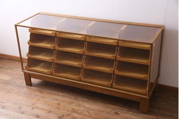 アンティーク家具　イギリスアンティーク　レトロでスタイリッシュなシャツケース(ガラスケース、ショーケース)(R-037685)