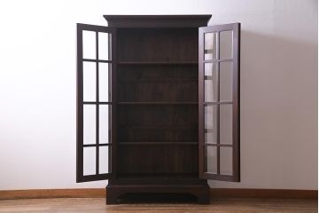 中古美品　松本民芸家具　シックなインテリアと相性の良いC型書棚(ブックケース、本棚、本箱、飾り棚)(定価約63万円)