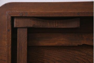 アンティーク家具　和製アンティーク　昭和初期　栓材　素朴なぬくもりが魅力のレトロな角ちゃぶ台(座卓、ローテーブル、花台)(R-037689)