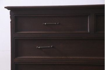 中古　ビンテージ家具　神戸洋家具　永田良介商店　和洋折衷の空間に馴染むS型整理タンス・6段(引き出し、チェスト)(定価約41万円)(R-037693)