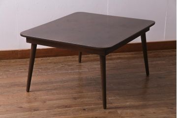 レトロ家具　ちゃぶ台リメイク　栓材　味のあるシンプルなセンターテーブル(ローテーブル)(R-037694)