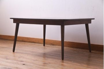 レトロ家具　ちゃぶ台リメイク　栓材　味のあるシンプルなセンターテーブル(ローテーブル)(R-037694)