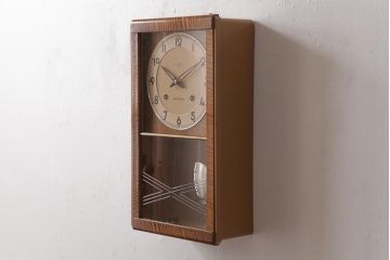 アンティーク雑貨　精工舎(SEIKOSHA、セイコー)　ミッドセンチュリーにぴったりなゼンマイ式柱時計(掛け時計、振り子時計)(R-037697)