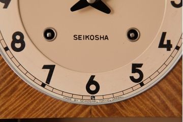 アンティーク雑貨　精工舎(SEIKOSHA、セイコー)　ミッドセンチュリーにぴったりなゼンマイ式柱時計(掛け時計、振り子時計)(R-037697)