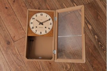 アンティーク雑貨　精工舎(SEIKOSHA、セイコー)　ミッドセンチュリーにぴったりなゼンマイ式柱時計(掛け時計、振り子時計)(R-037697)