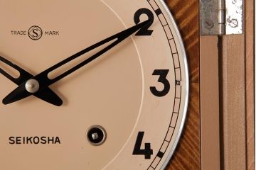 アンティーク雑貨　精工舎(SEIKOSHA、セイコー)　ミッドセンチュリーにぴったりなゼンマイ式柱時計(掛け時計、振り子時計)(R-037697)