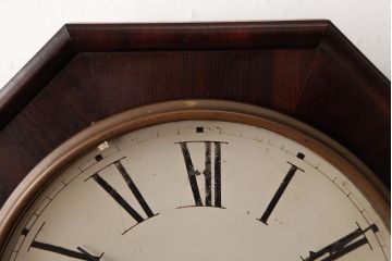 アンティーク雑貨　E.N.WELCH(ウェルチ)　電池式　PENDULUM OCTAGON　八角合長　掛け時計(振り子時計、柱時計)(R-037698)