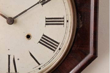 アンティーク雑貨　E.N.WELCH(ウェルチ)　電池式　PENDULUM OCTAGON　八角合長　掛け時計(振り子時計、柱時計)(R-037698)