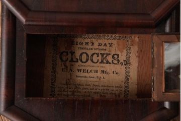 アンティーク雑貨　E.N.WELCH(ウェルチ)　電池式　PENDULUM OCTAGON　八角合長　掛け時計(振り子時計、柱時計)(R-037698)