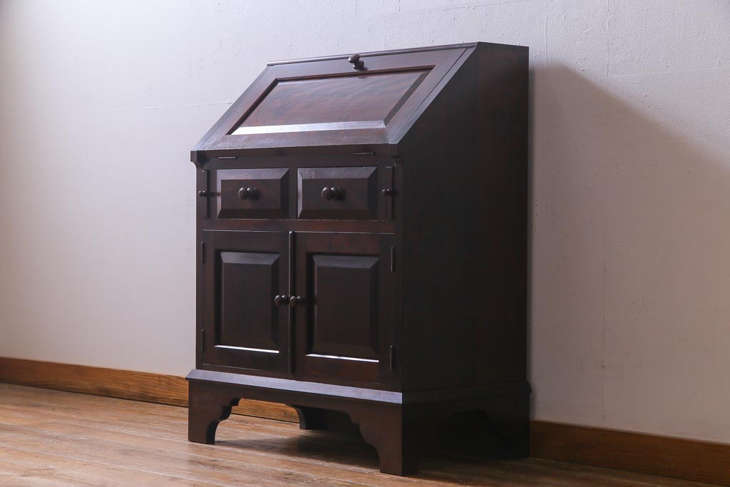 松本民芸家具ライティングビューロー ✴︎アンティーク・レトロ家具 松本民芸家具のミズメザクラ無垢材を使用した#33A型